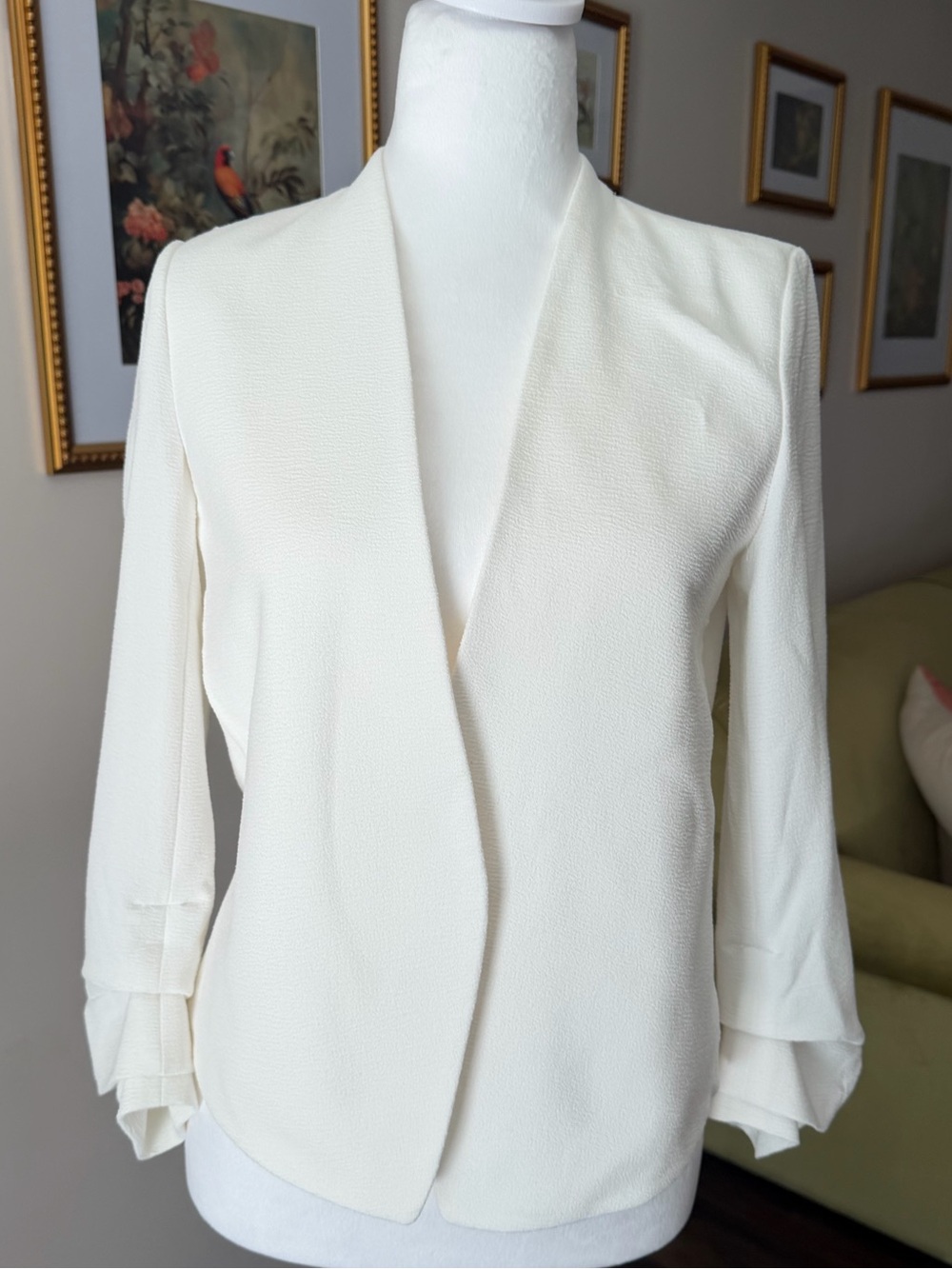 Bar III Ivory Open-Front Blazer